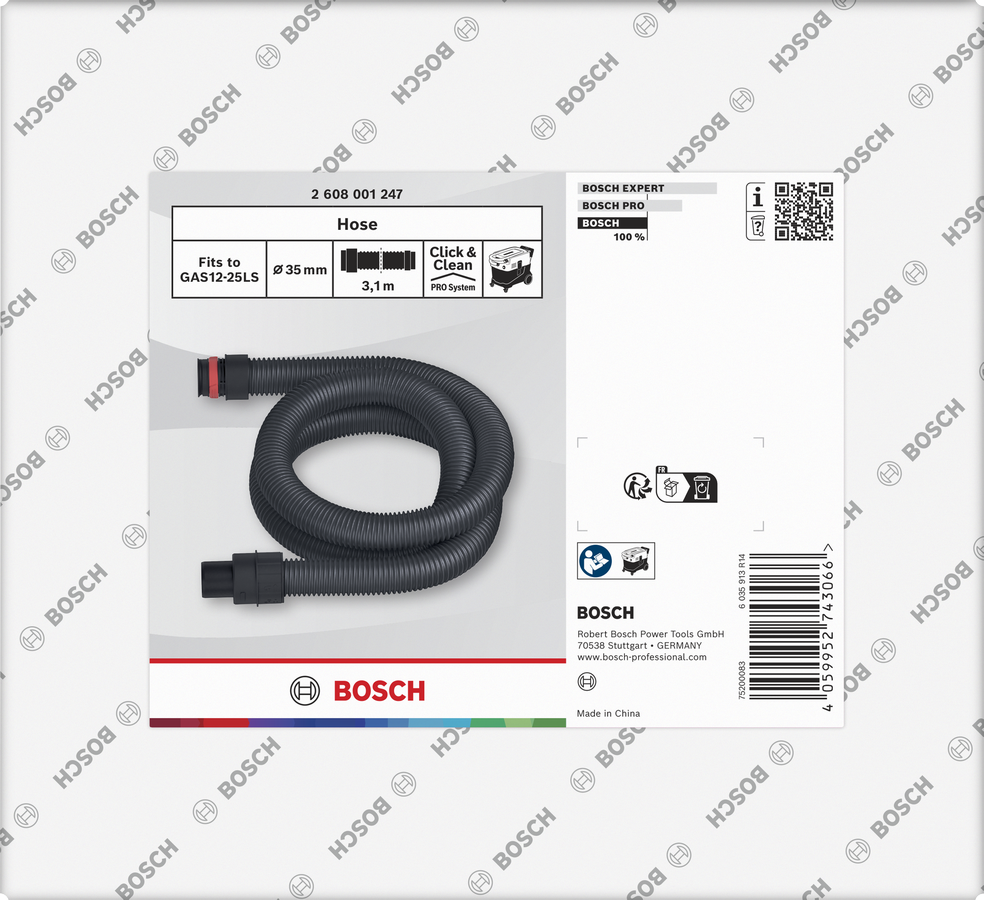 Bosch imemisvoolik Ø35 mm 3,1 m GAS12-25LS jaoks.
